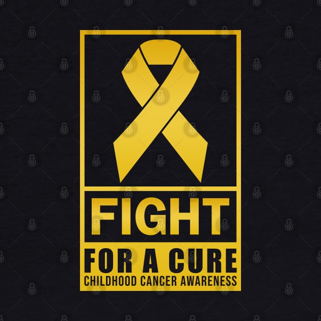 CHILDHOOD CANCER AWARENESS FIGHT FOR A CURE GOLD RIBBON by JWOLF